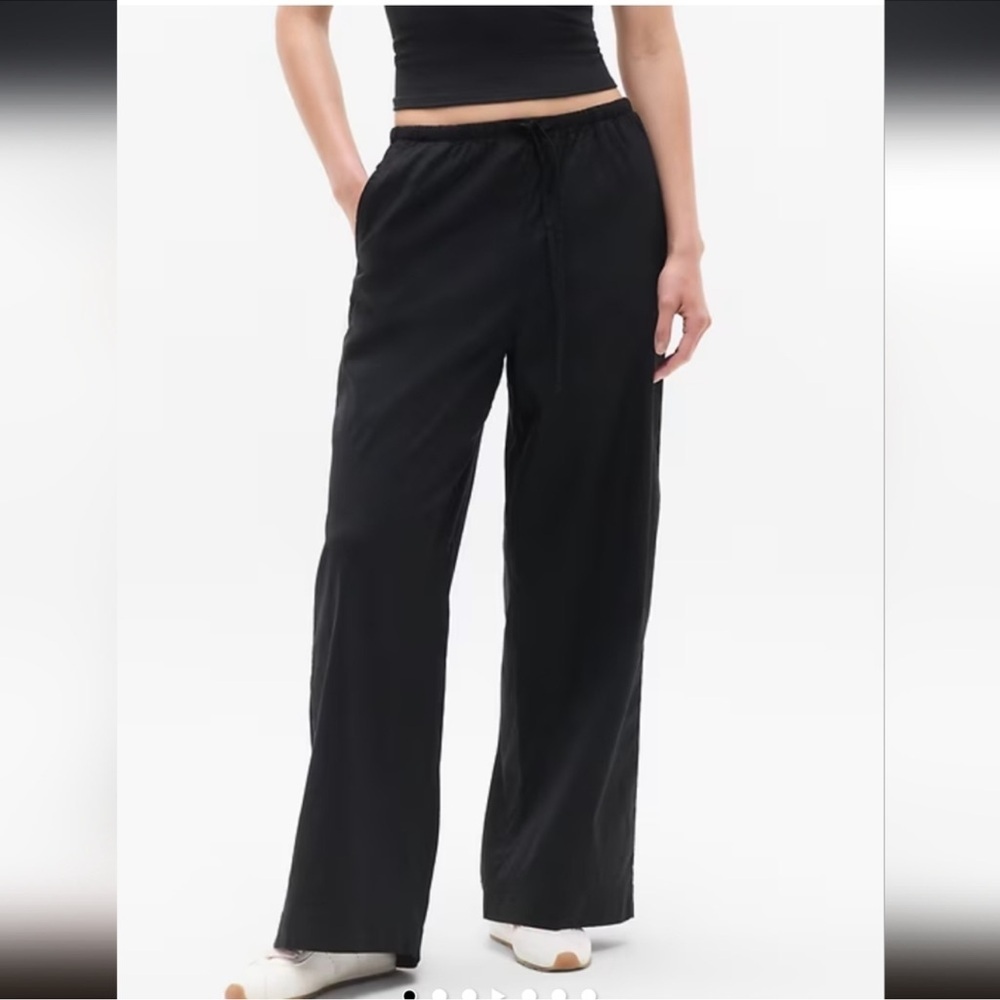 Athleta Paradise Wide Leg Pants Womens Large Linen Blend Pockets Casual Comfy